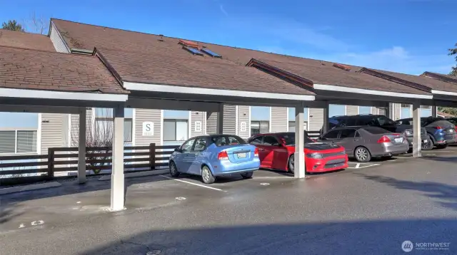 Assigned covered parking with the potential to add additional parking spots.