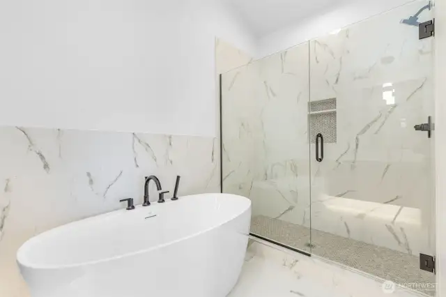 Soaking Tub and Shwoer.
