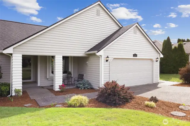 The home features a two car garage