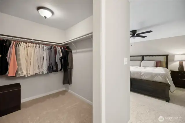 Generous walk-in closet
