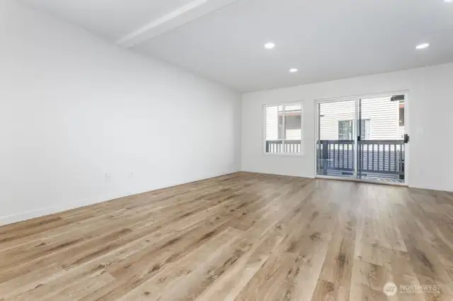 Deck just outside the sliding doors in the living room