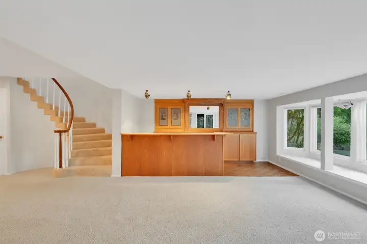 Downstairs with Built in wet bar