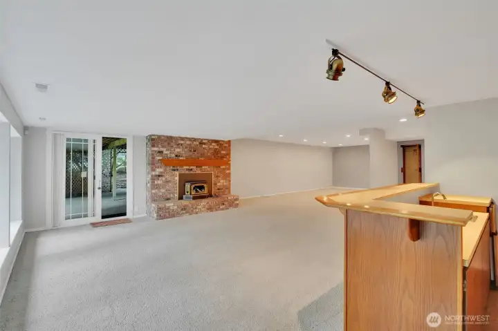 Downstairs family or Rec room