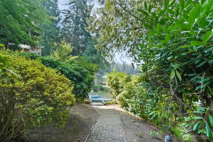 Walking path to water