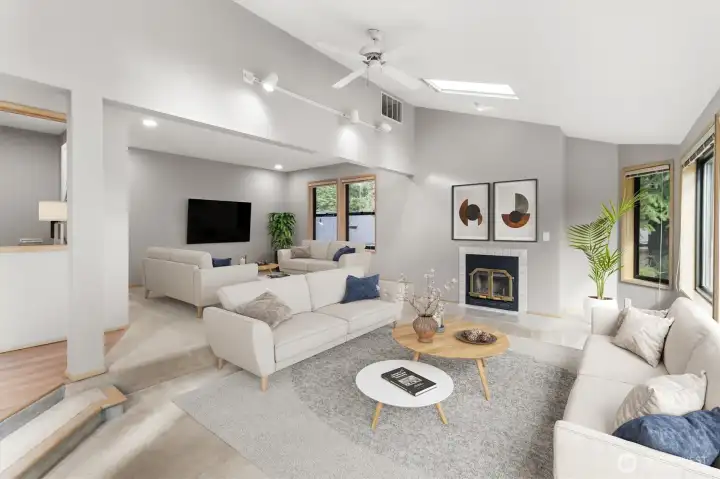 Living and Dinning Room or a Double Living Room (virtually staged)