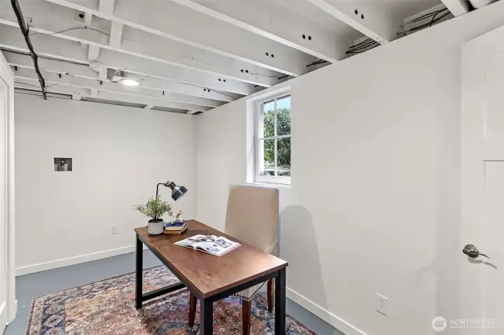 A fourth bedroom has been added to the lower level, perfect for an office of guest bedroom.  This room has easy access to the new bathroom.