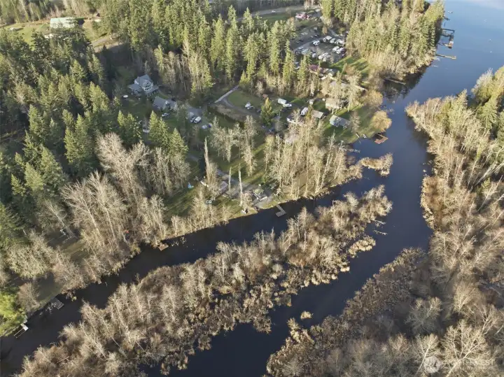 This shows outlet pathway from property to the entrance of the lake