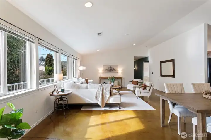 The home is bathed in natural light.