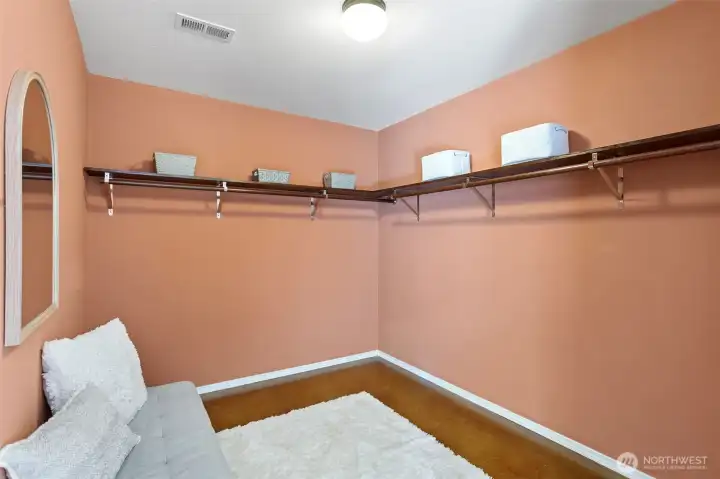 Giant open walk in closet.