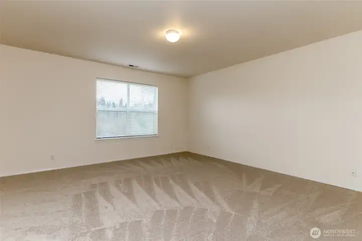 Spacious Primary Bedroom overlooking backyard