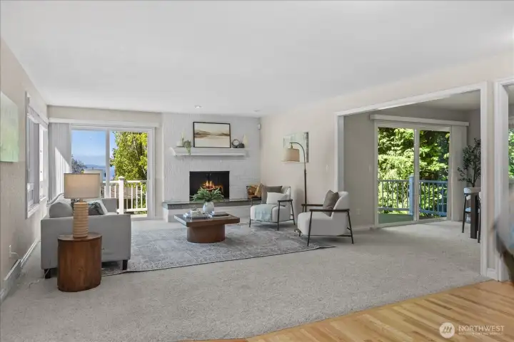 This vast, light-filled living area is the perfect spot for entertaining, or relaxing and enjoying the amazing views.