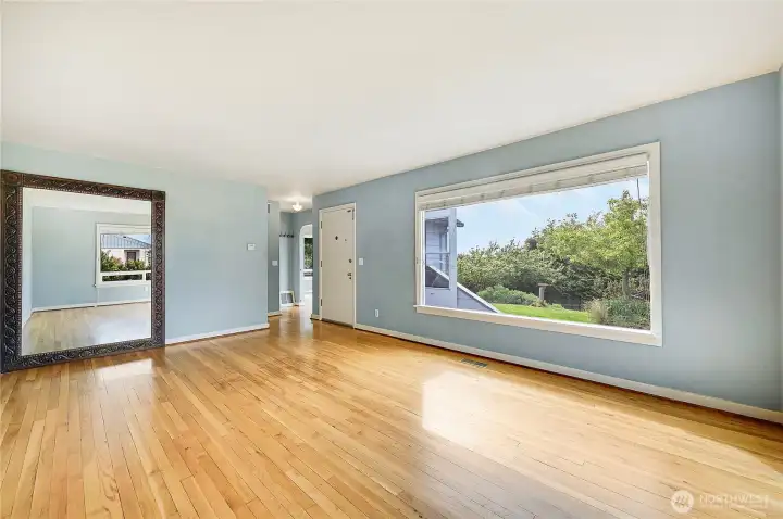 Hardwood floors and newer windows.