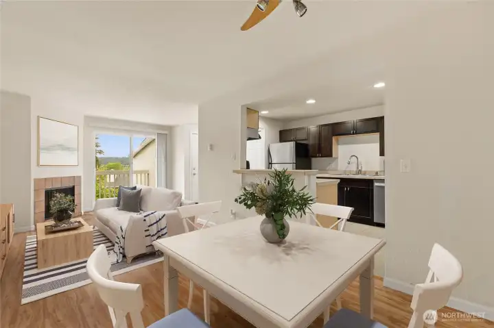 There is a nice dining space off the kitchen. *Virtual Staging