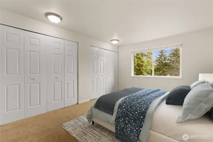 Reverse angle of the main bedroom.*Virtual Staging