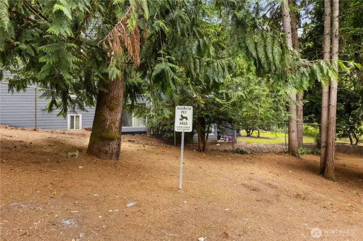 Dog area close to the unit.