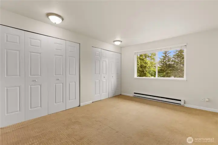 Main bedroom has lots of closet space.