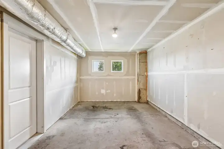 Attached Garage with two windows