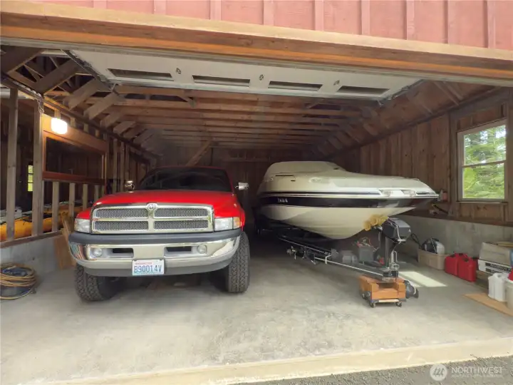 Larger bay easily fits large truck and boat.