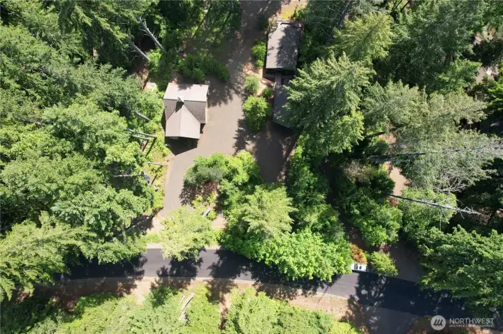Beautiful arial view of shop/garage.