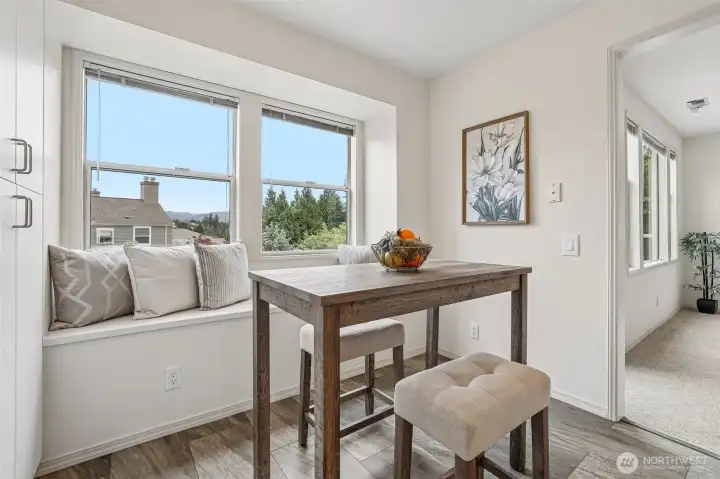 Open and bright kitchen nook.