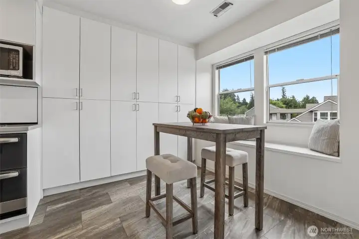 Wall of pantry cabinetry.