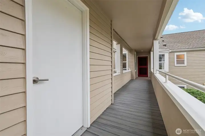 Garage Access Door is feet from front door and covered!