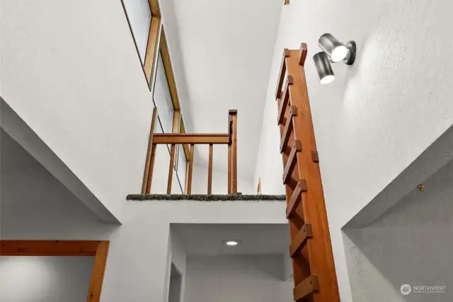 Little loft with ladder access. A great space for storage or a fun play loft for kids.