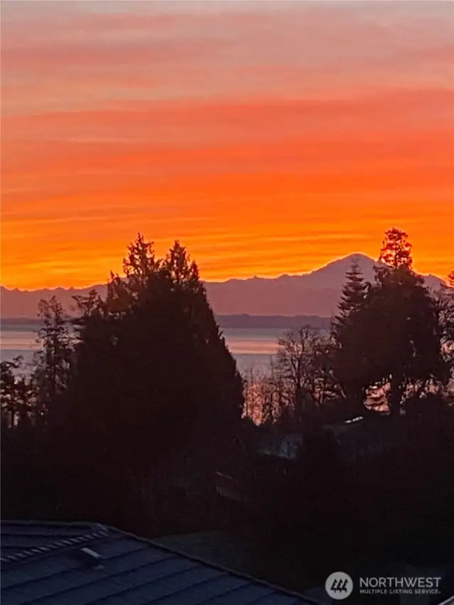 Sunrise over Mt Baker