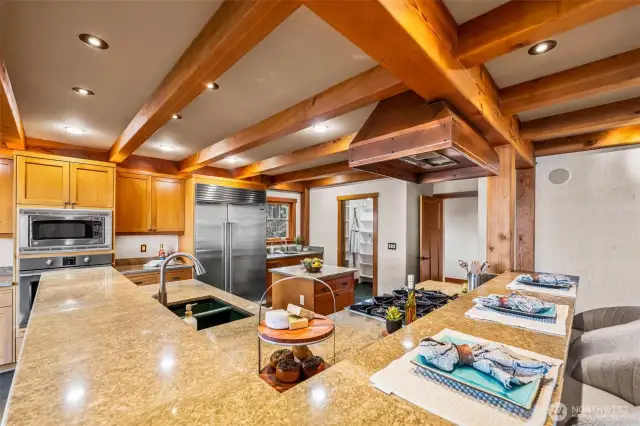 Another view of the kitchen.  Prep sink looking out over the side yard.