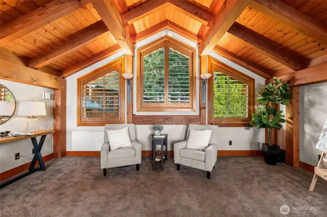 This is the loft above the great room on the 2nd floor.  All the shutters in the house are custom- made out of wood.