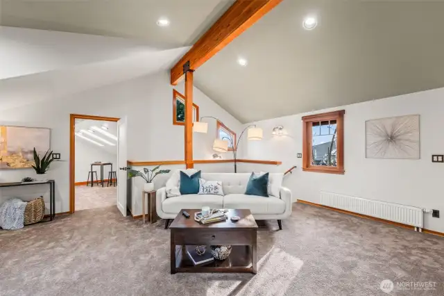 This living room adjoins to the guest suite, and o the other side, the bonus room. There is also a laundry closet in this room.
