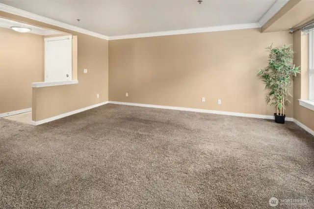 View of living space from dining area