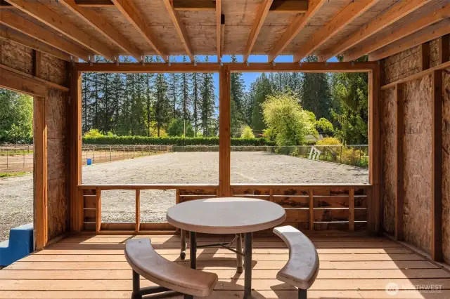 Rustic viewing room for everyone.