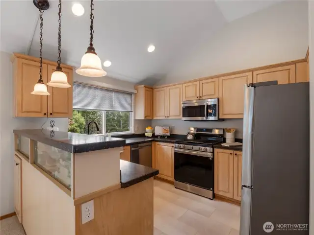 Enjoy plenty of space for cooking without being separated from the rest of your home.