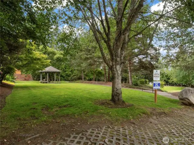 Just down the road, you'll find the community park.
