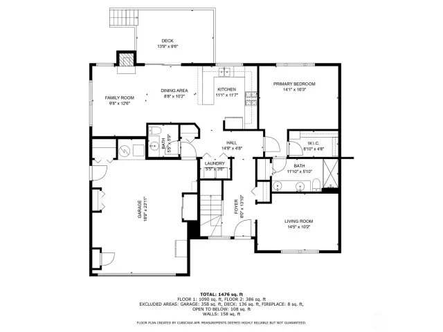 The main level floor plan.