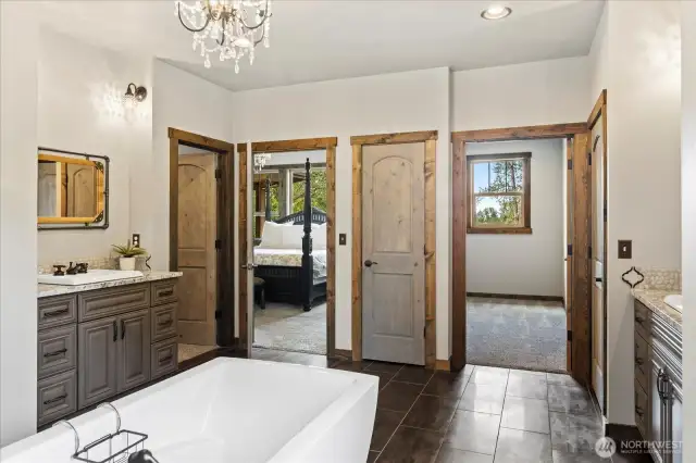 Dual vanities and dual walk in closets.