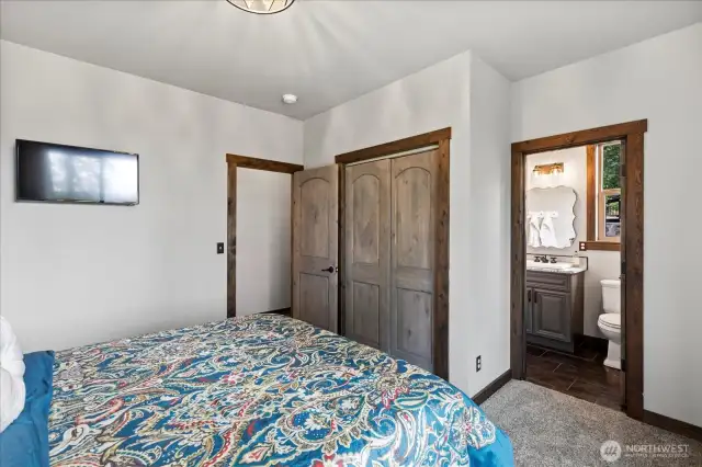 Guest bedroom looking to Jack and Jill bath.