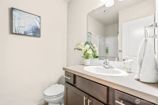 Main floor bathroom with 3/4 shower