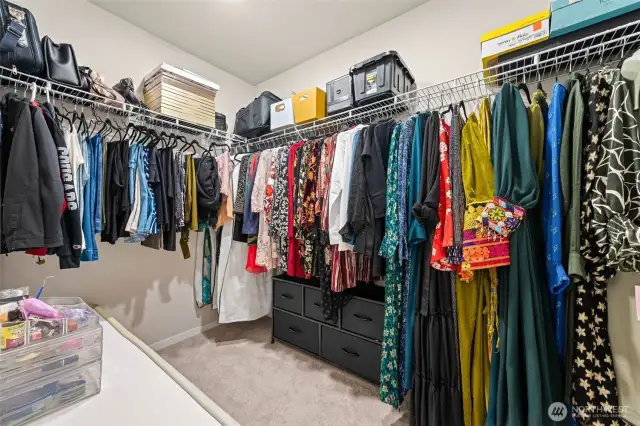 One of the 2 walk in closets attached to the Primary bedroom