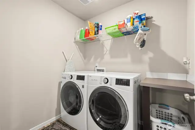 Spacious utility room located on 2nd floor