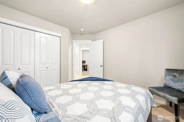 Bedroom located at the end of the upstairs hall for privacy and large closet space for plenty of storage.