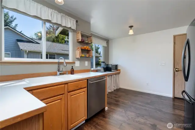 Spacious kitchen has ample counter space