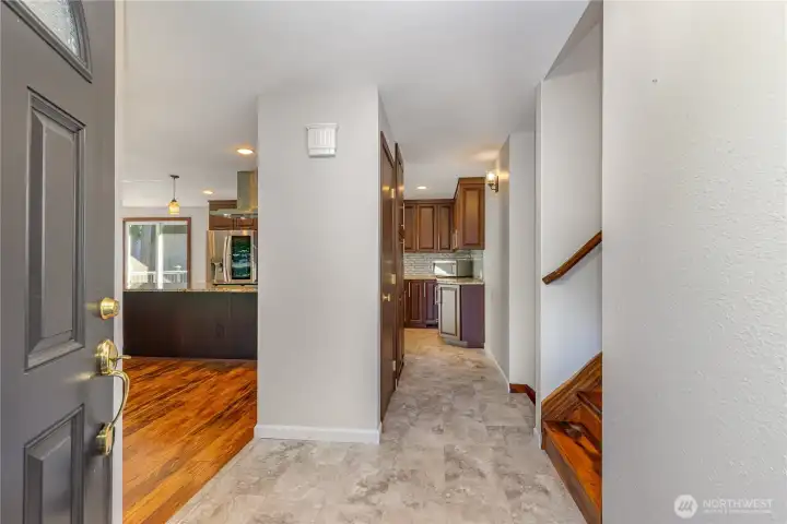 Home enters into the main living space.