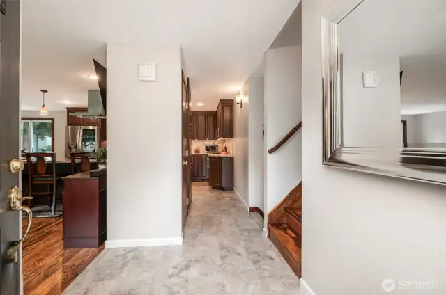 Home enters into the main living space.