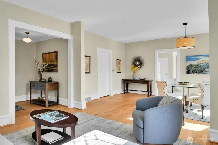 Formal Entry Flows to the Living Room & Dining Room