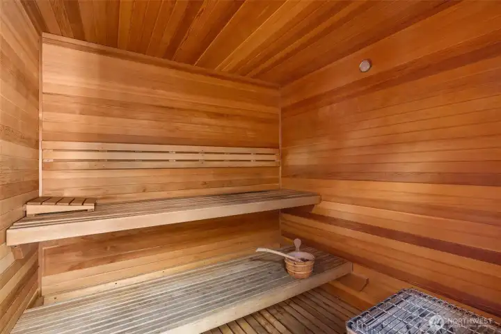 Sauna is located at the clubhouse