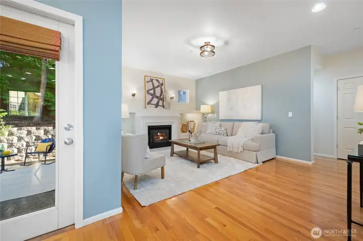Hardwood floors throughout add elegance and warmth.