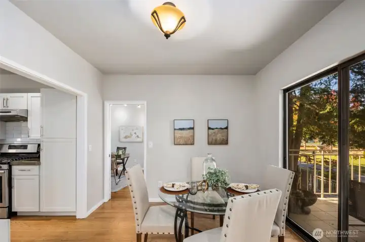 Dining and kichen area.