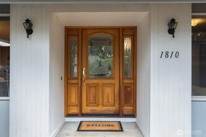 Covered porch welcomes you home